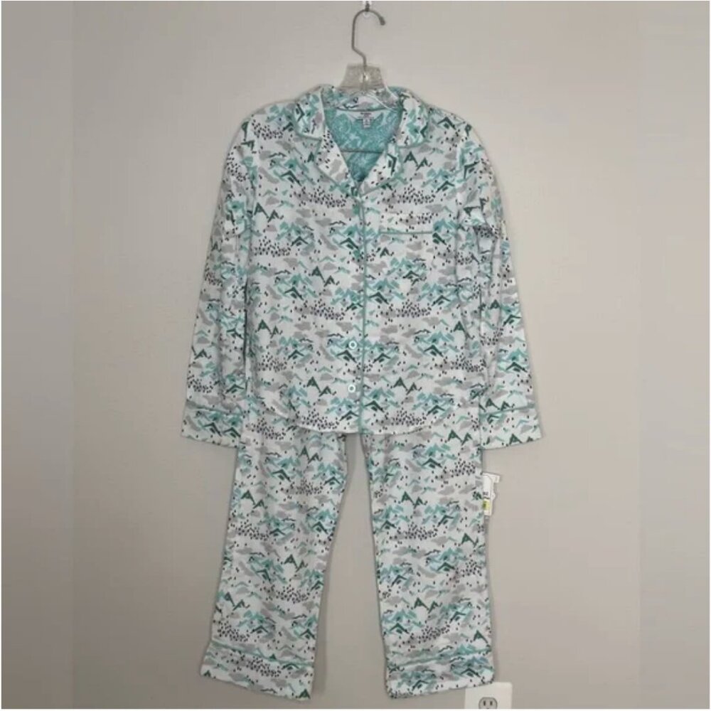 Van Winkle & Co Portuguese Flannel 2-Piece Apline Scenery Pajama Set Size XS